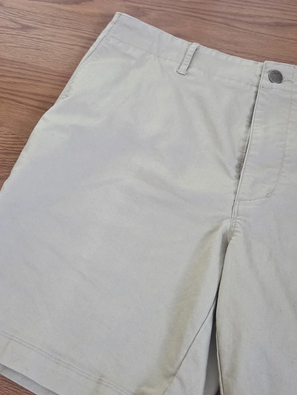 Kahala Men's Hawaiian Shorts Size 33 Beige Hiking Chino Pleated Beach 8in Inseam